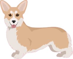 Left Facing Fawn and White Corgi Vinyl Sticker