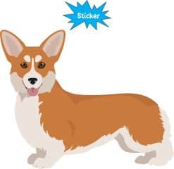 Alternative view of StickerTalk Left Facing Red and White Corgi Vinyl Sticker, 5 inches x 4 inches