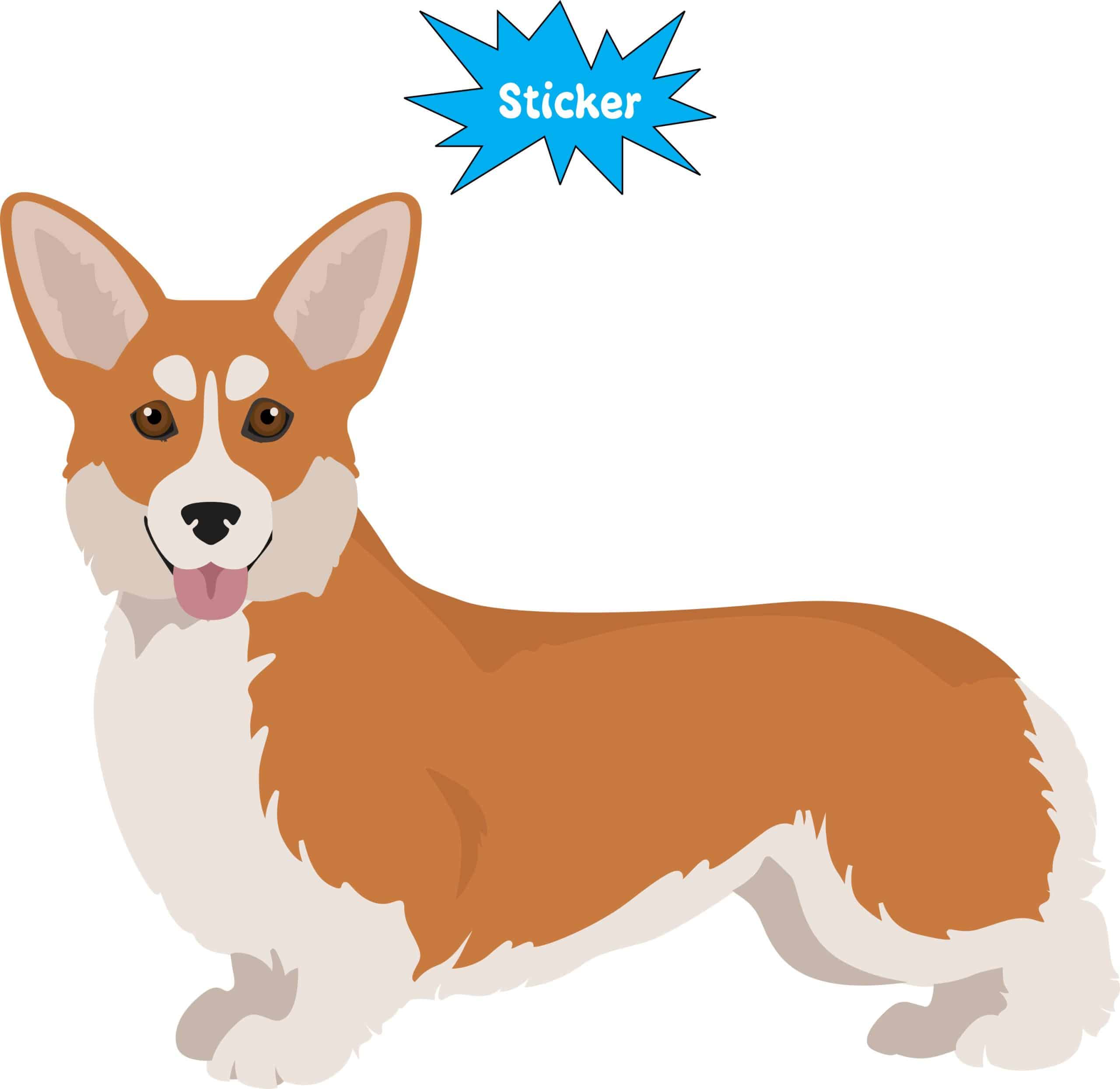 StickerTalk Left Facing Red and White Corgi Vinyl Sticker, 5 inches x 4 inches - Image 2