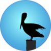 Blue Background Pelican Vinyl Sticker