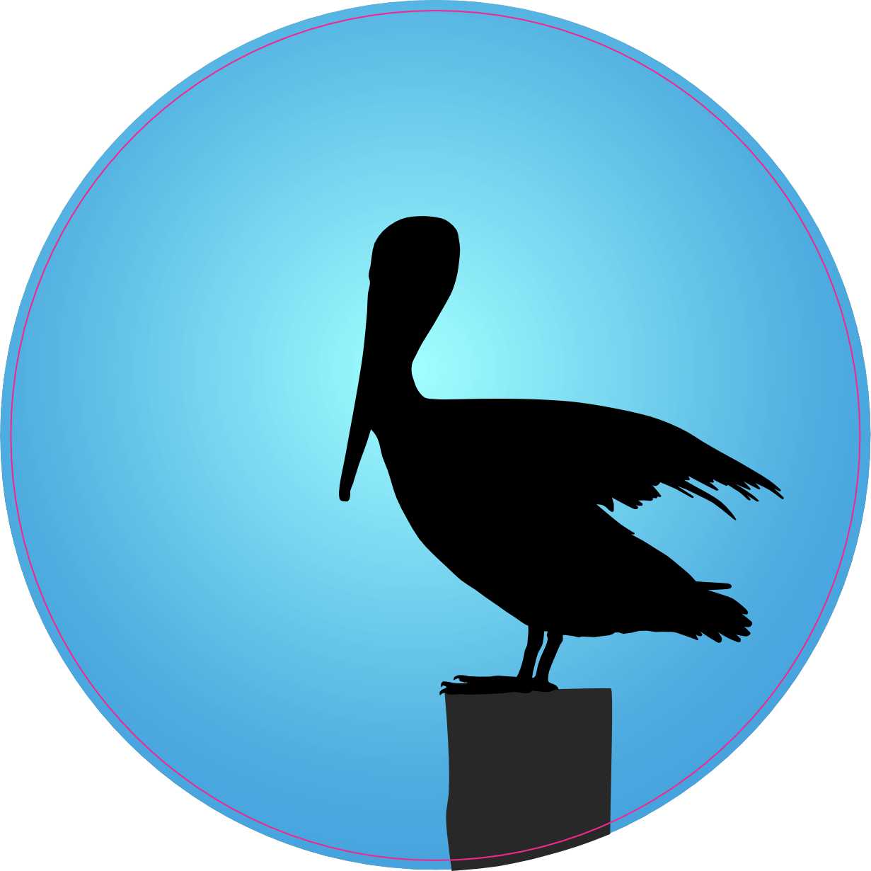 Blue Background Pelican Vinyl Sticker