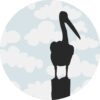 Cloudy Sky Pelican Vinyl Sticker