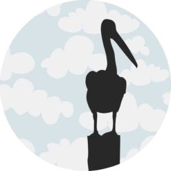 Cloudy Sky Pelican Vinyl Sticker
