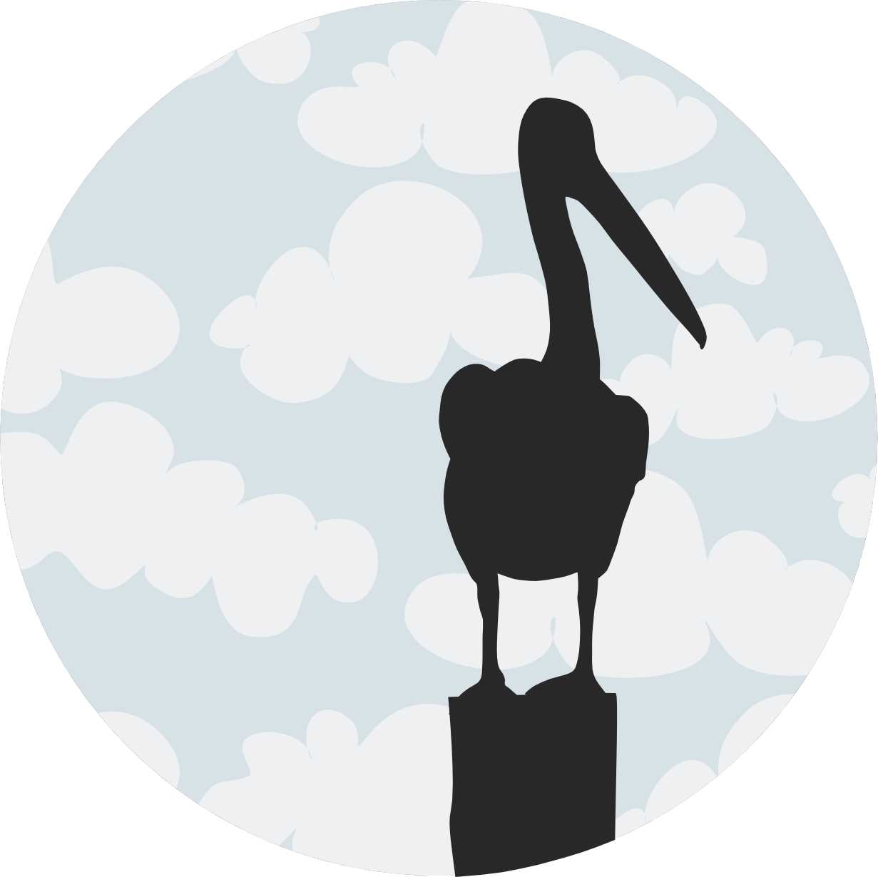 Cloudy Sky Pelican Vinyl Sticker