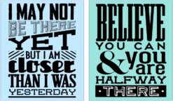 Blue and Teal Inspirational Quote Vinyl Stickers