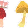 Red and Yellow Mushroom Vinyl Stickers