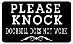 StickerTalk Doorbell Does Not Work Please Knock Vinyl Sticker, 5