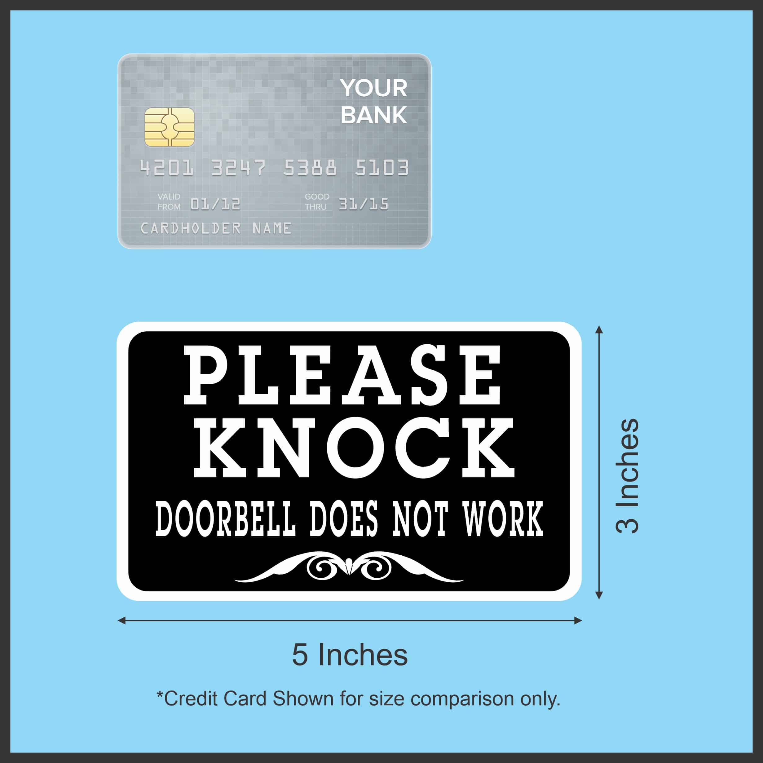 StickerTalk Doorbell Does Not Work Please Knock Magnet, 5 inches - Image 3