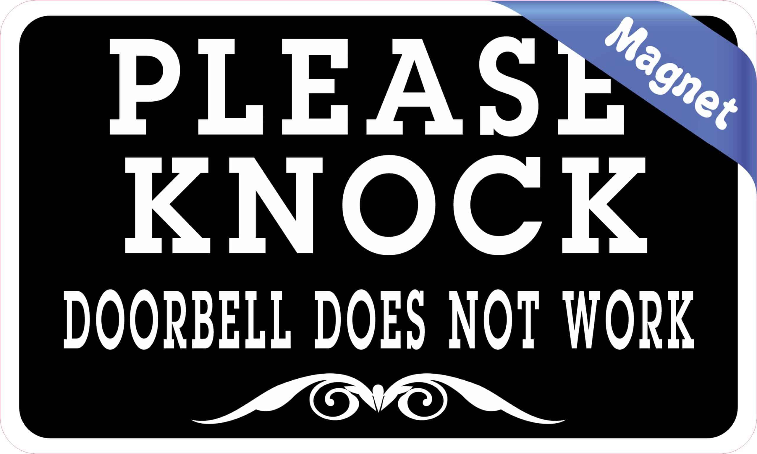 StickerTalk Doorbell Does Not Work Please Knock Magnet, 5 inches - Image 2