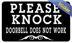 Alternative view of StickerTalk Doorbell Does Not Work Please Knock Vinyl Sticker, 5