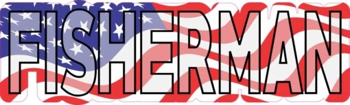 American Flag Fisherman Vinyl Sticker