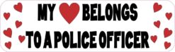 My Heart Belongs to a Police Officer Vinyl Sticker