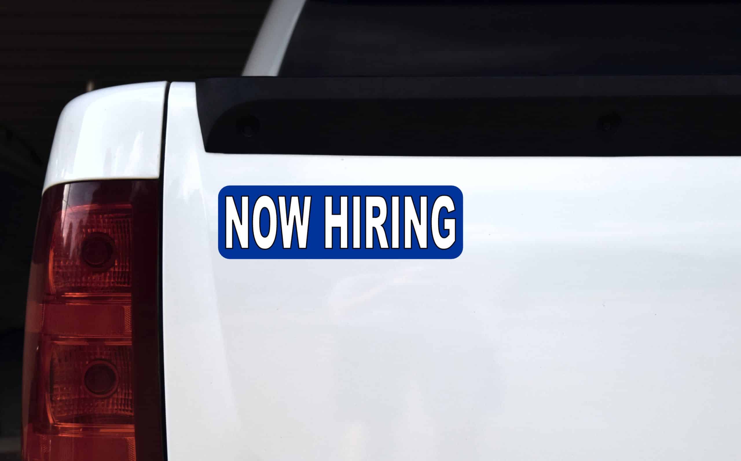 StickerTalk Blue Now Hiring Magnet, 10 inches x 3 inches - Image 3