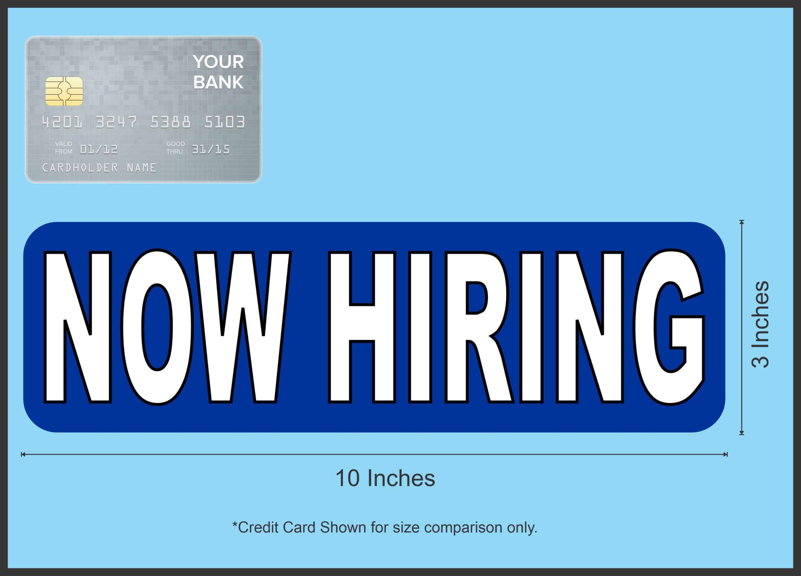 StickerTalk Blue Now Hiring Vinyl Sticker, 10 inches x 3 inches - Image 7