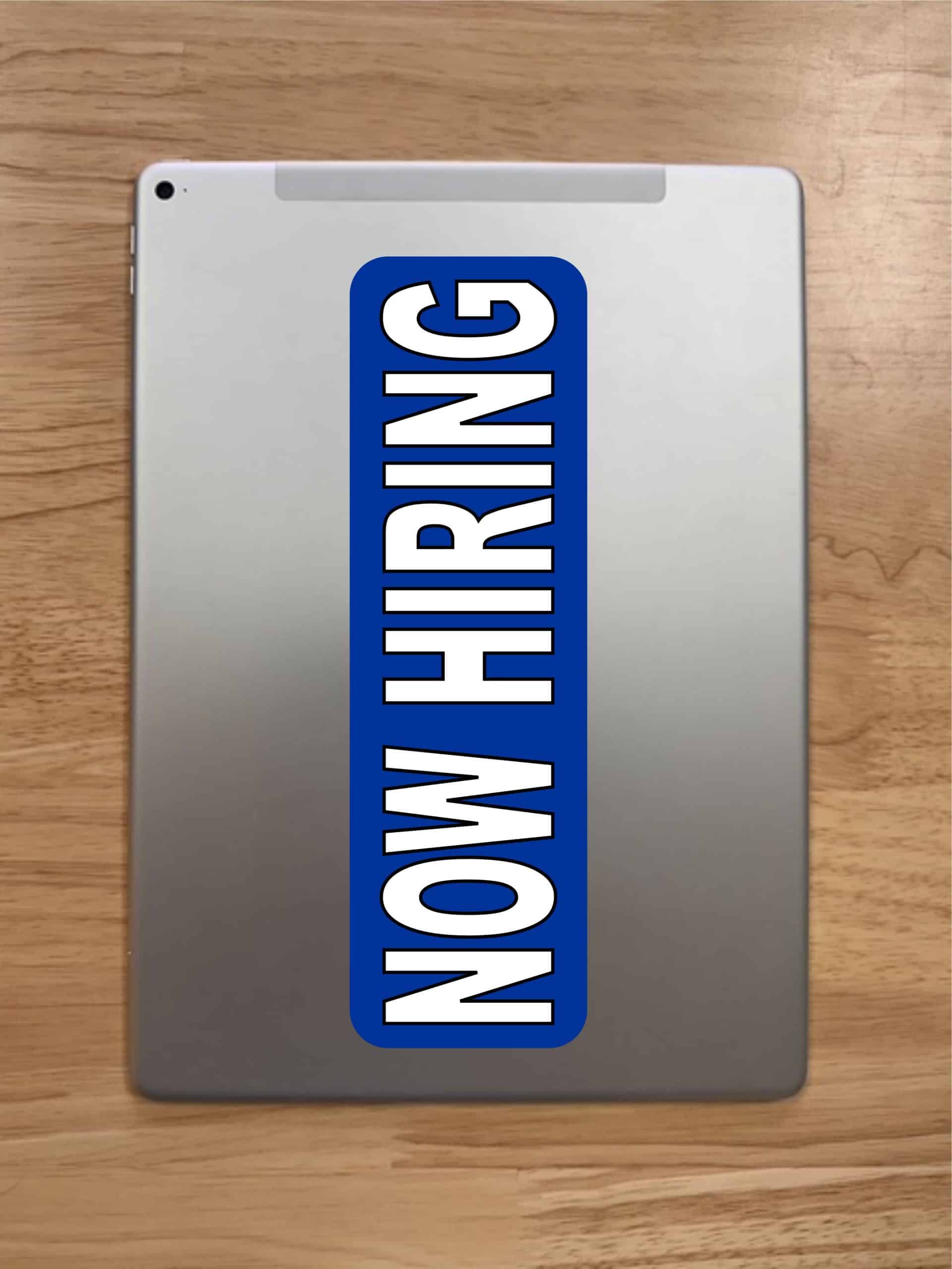 StickerTalk Blue Now Hiring Vinyl Sticker, 10 inches x 3 inches - Image 8