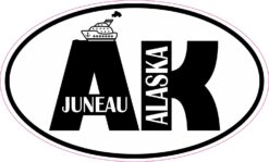 Cruise Ship Oval AK Juneau Alaska Vinyl Sticker