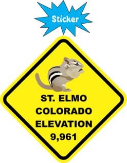 Alternative view of StickerTalk Chipmunk St. Elmo Colorado Magnet, 3 inches x 3 inches