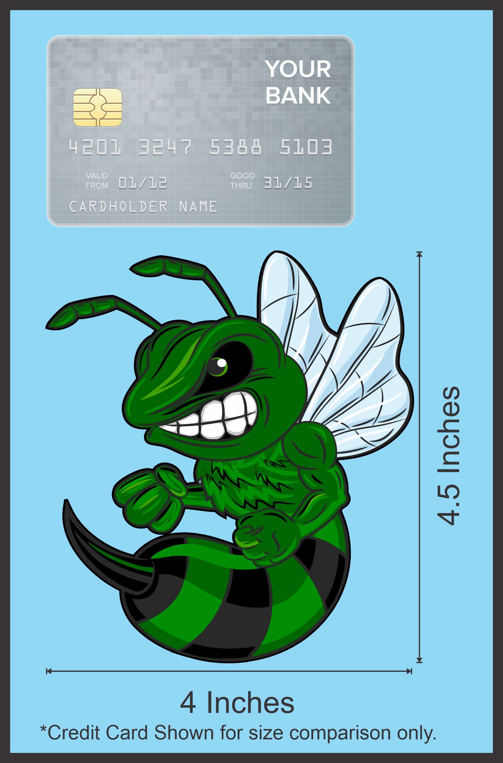 StickerTalk Left Facing Green Hornet Vinyl Sticker, 4 inches x 4 - Image 7