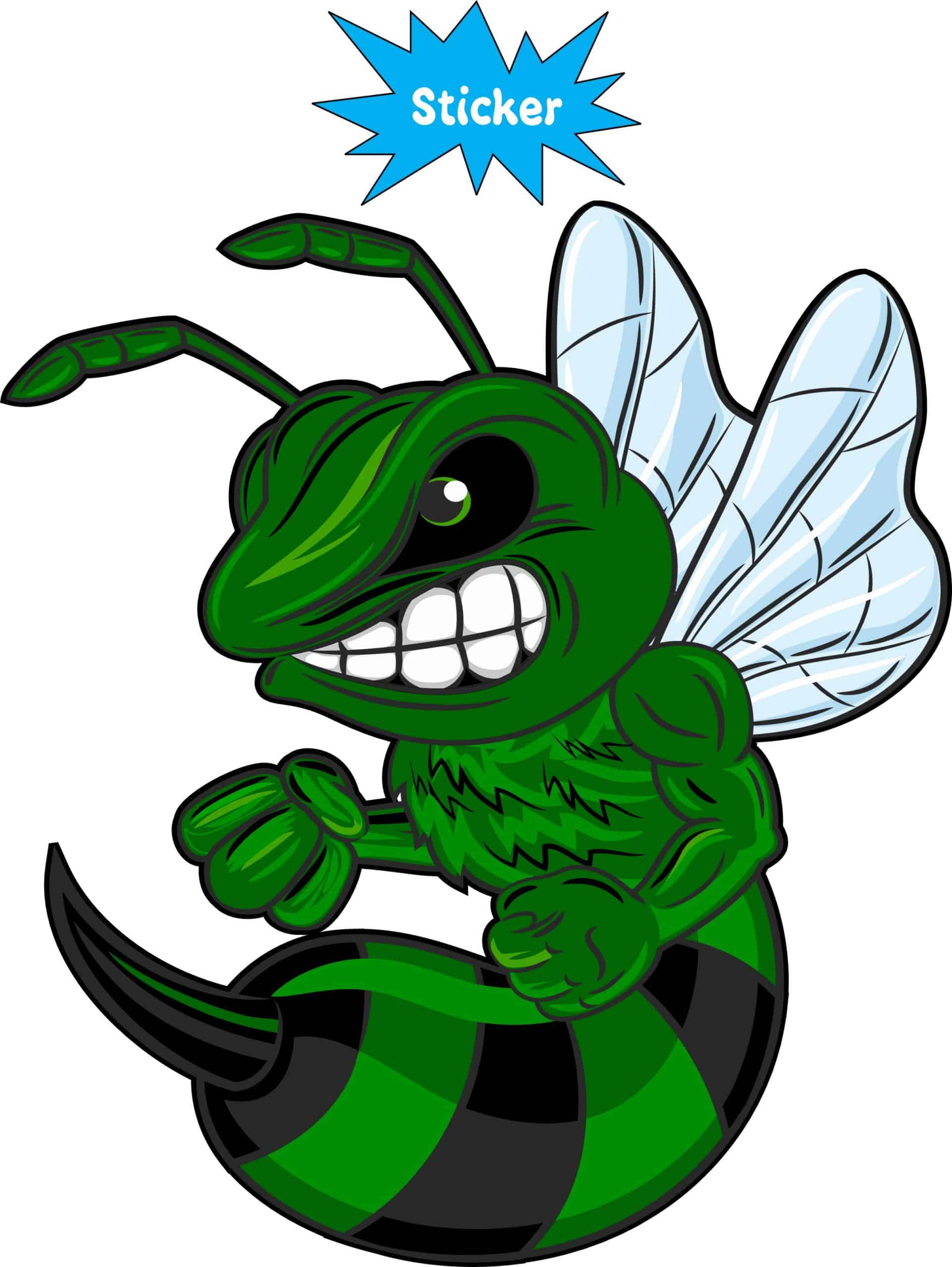 StickerTalk Left Facing Green Hornet Vinyl Sticker, 4 inches x 4 - Image 3