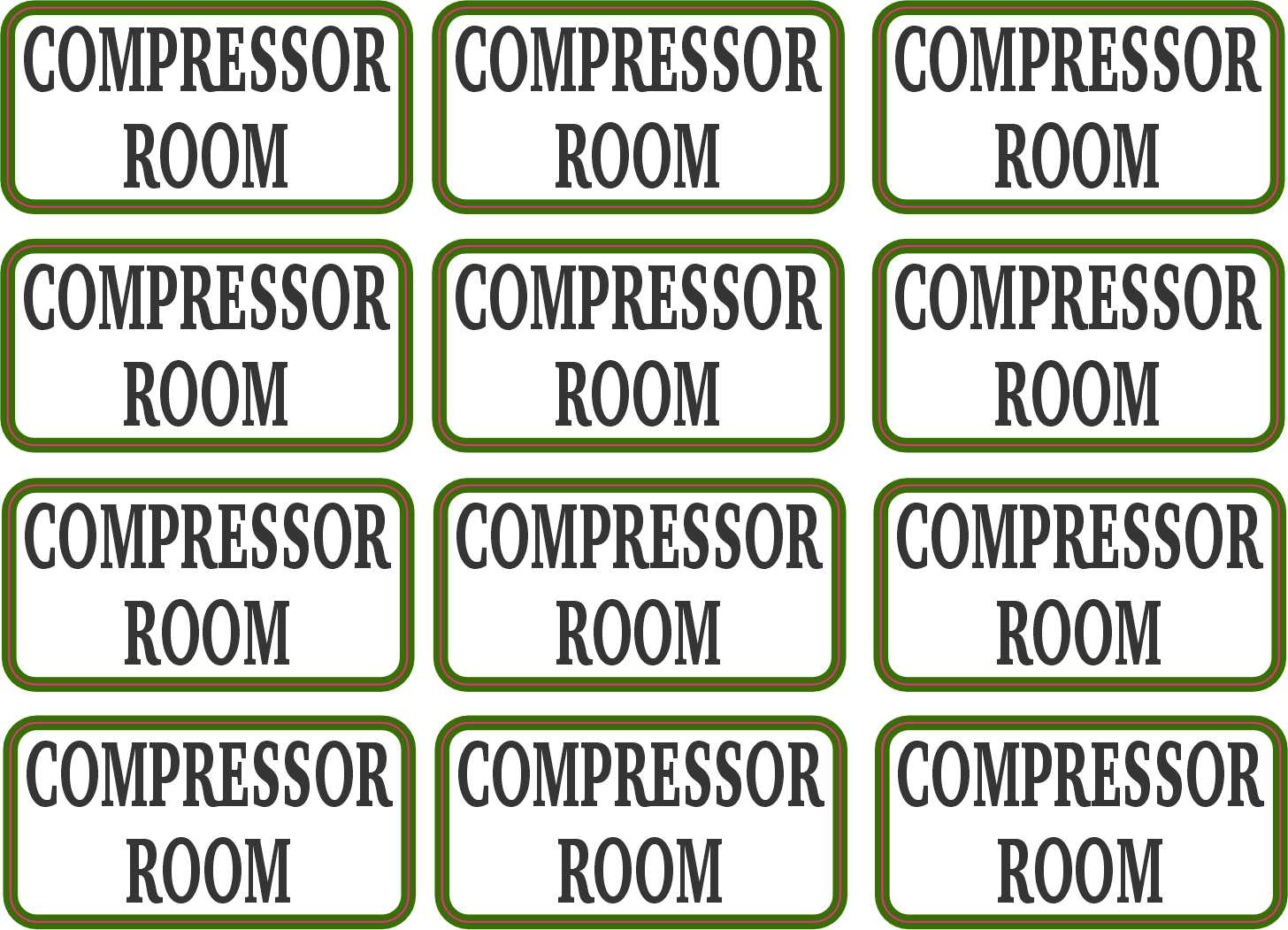 StickerTalk Compressor Room Vinyl Stickers, 1 sheet of 12 stickers, 1.5 ...