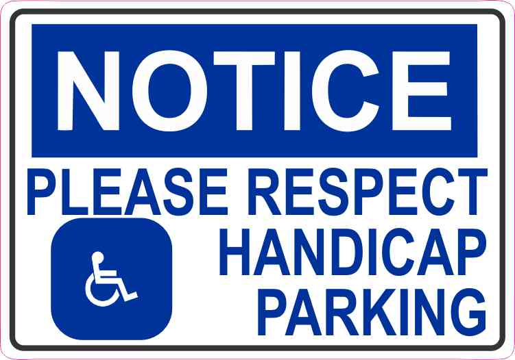 Notice Handicap Parking Magnet
