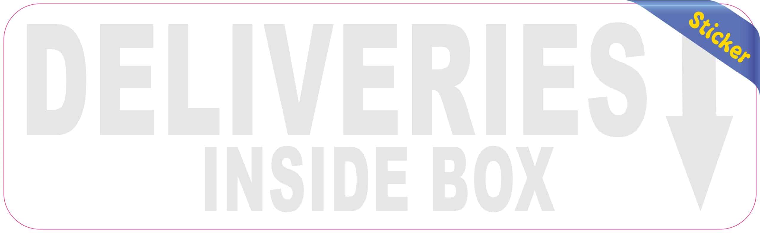 StickerTalk Gray Deliveries Inside Box Vinyl Sticker, 10 inches x 3 inches - Image 2