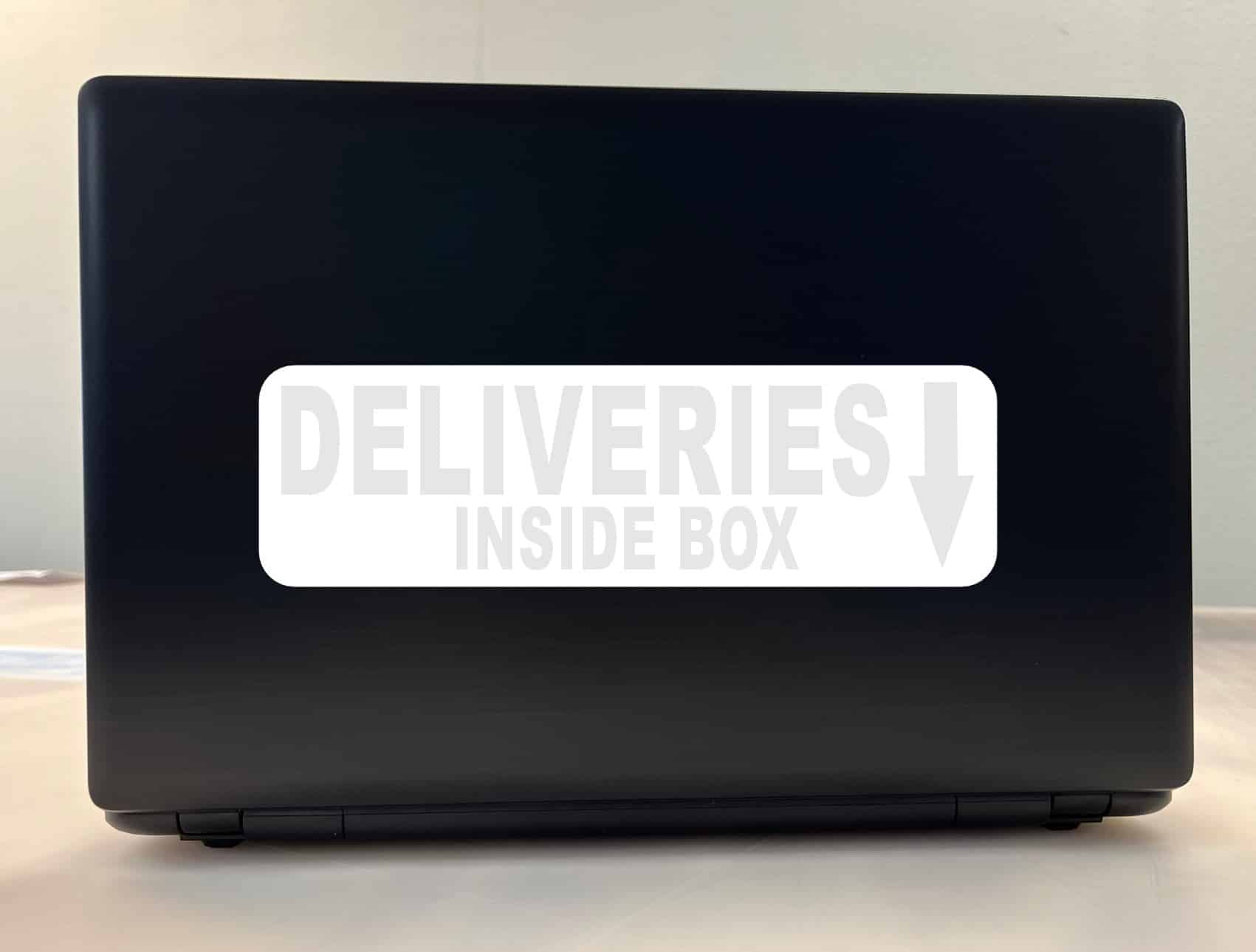 StickerTalk Gray Deliveries Inside Box Vinyl Sticker, 10 inches x 3 inches - Image 3