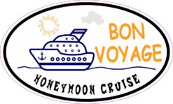 Oval Honeymoon Cruise Vinyl Sticker