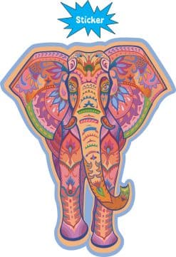 Alternative view of StickerTalk Floral Elephant Vinyl Sticker, 4 inches x 5 inches