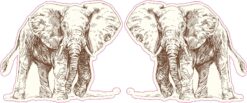 Vintage Elephant Vinyl Stickers