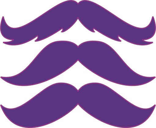 Purple Mustache Vinyl Stickers