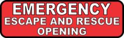 Emergency Escape and Rescue Opening Vinyl Sticker