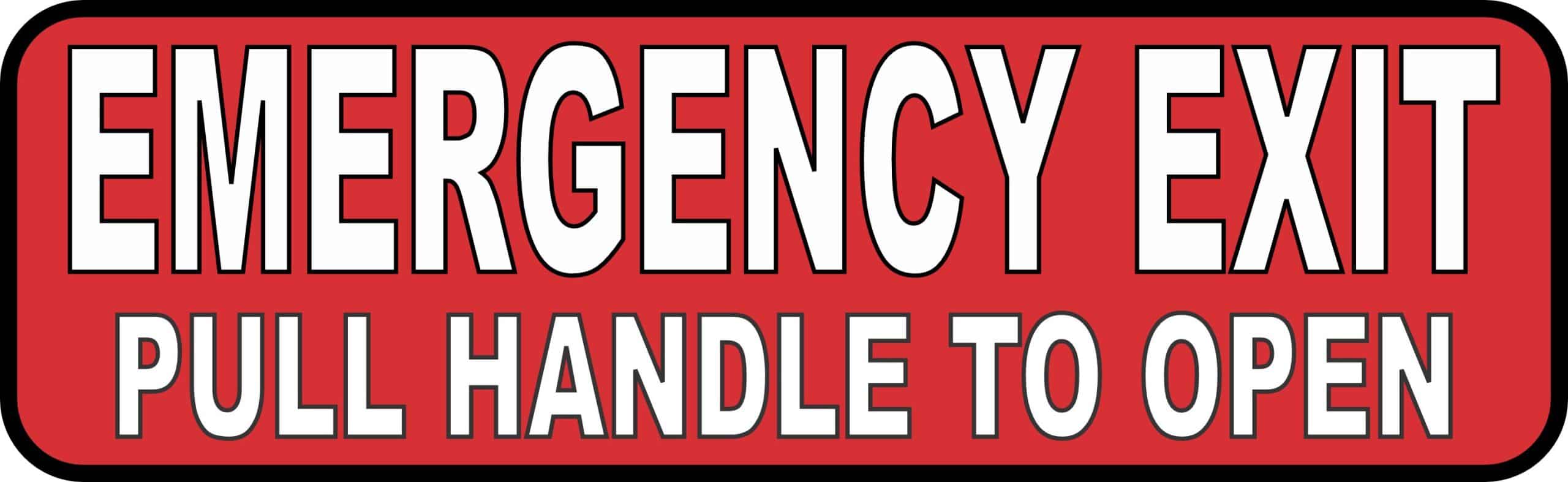 StickerTalk Pull Handle to Open Emergency Exit Vinyl Sticker, 10 inches x 3 inches