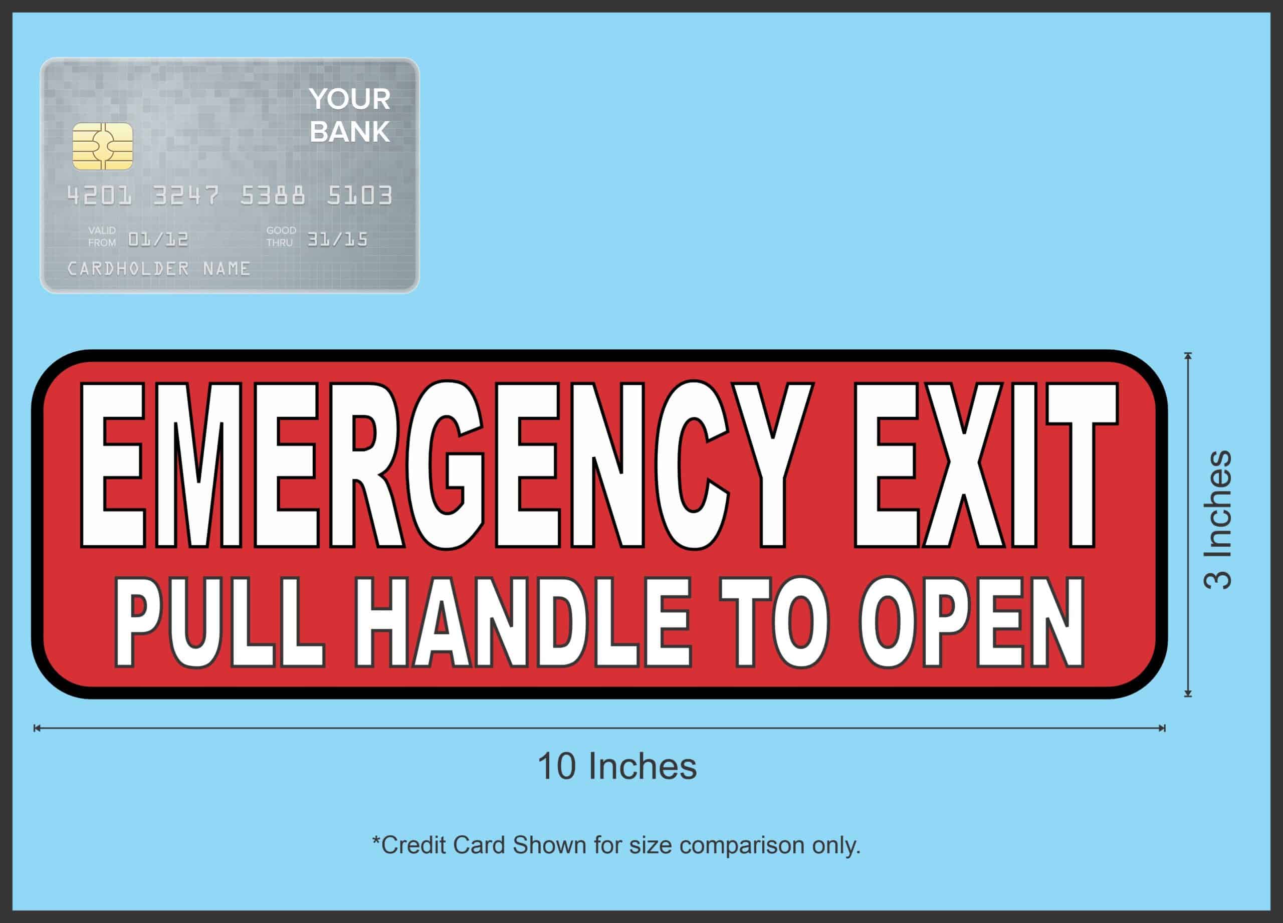 StickerTalk Pull Handle to Open Emergency Exit Vinyl Sticker, 10 inches x 3 inches - Image 4