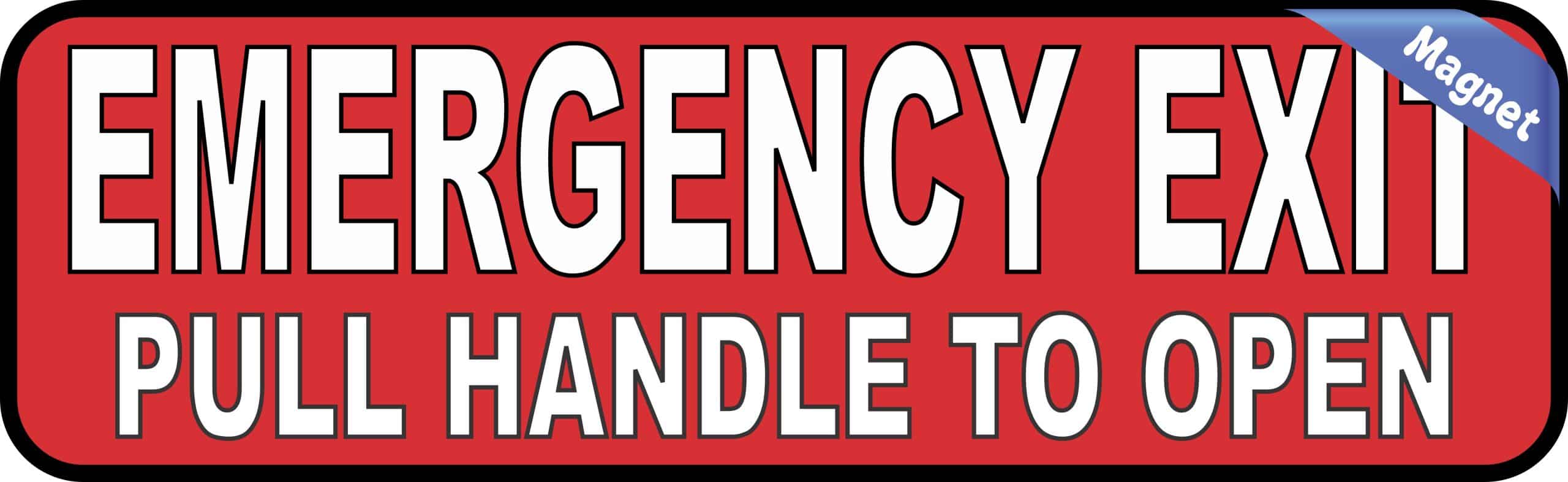 StickerTalk Pull Handle to Open Emergency Exit Magnet, 10 inches x 3 inches - Image 2