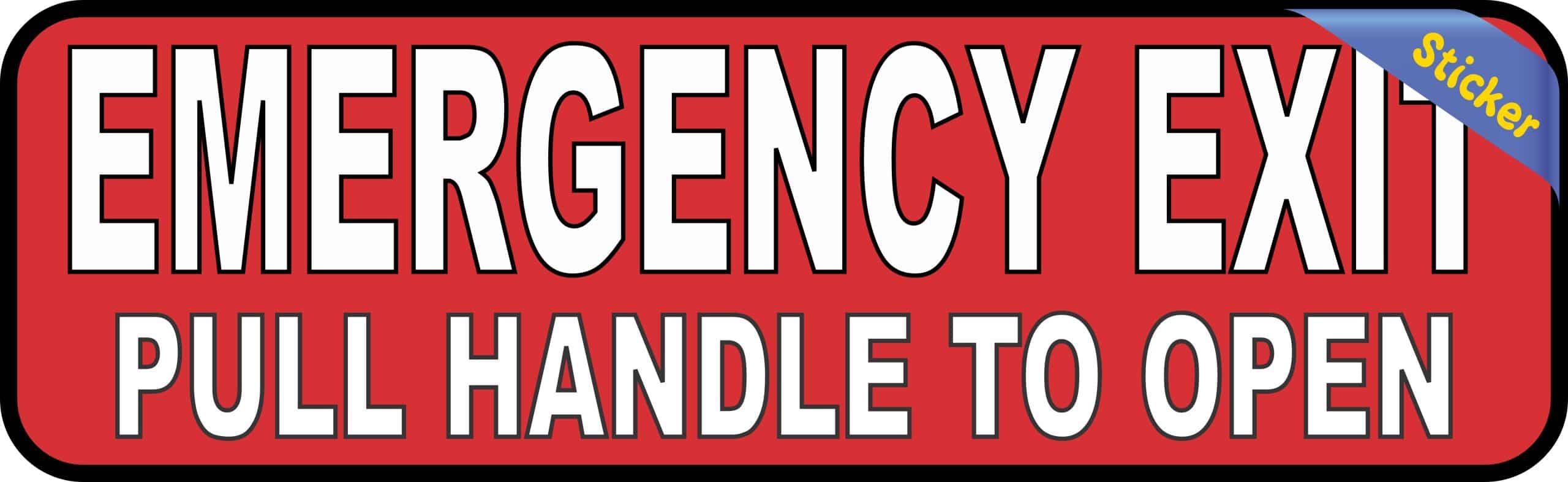 StickerTalk Pull Handle to Open Emergency Exit Vinyl Sticker, 10 inches x 3 inches - Image 2