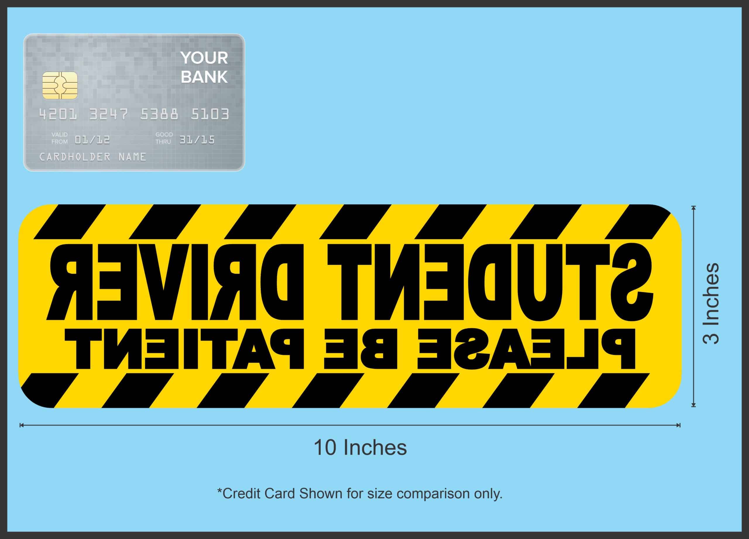 StickerTalk Yellow Reverse Please Be Patient Student Driver Magn - Image 3