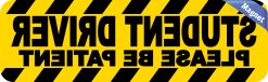 Alternative view of StickerTalk Yellow Reverse Please Be Patient Student Driver Magn