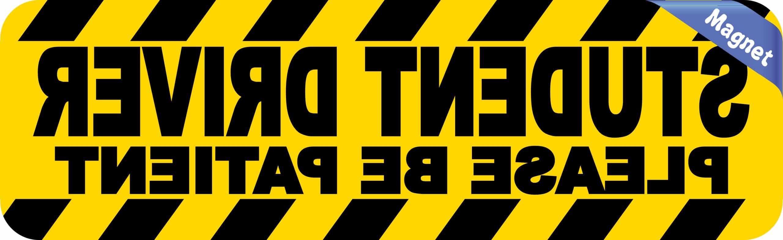 StickerTalk Yellow Reverse Please Be Patient Student Driver Magn - Image 2