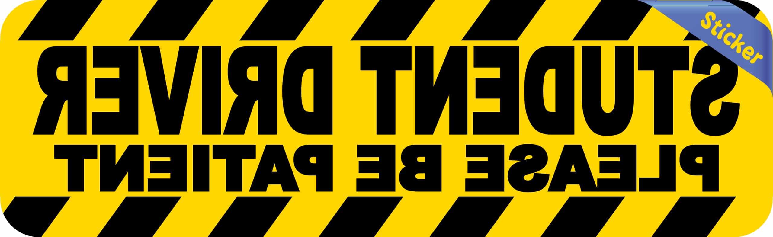 StickerTalk Yellow Reverse Please Be Patient Student Driver Viny - Image 2