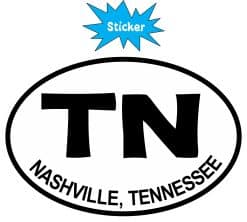 Alternative view of StickerTalk TN Oval Nashville Tennessee Vinyl Sticker, 4.2 inches x 2.9 inches
