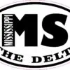 Oval MS the Delta Mississippi Vinyl Sticker