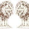 Vintage Lion Vinyl Stickers