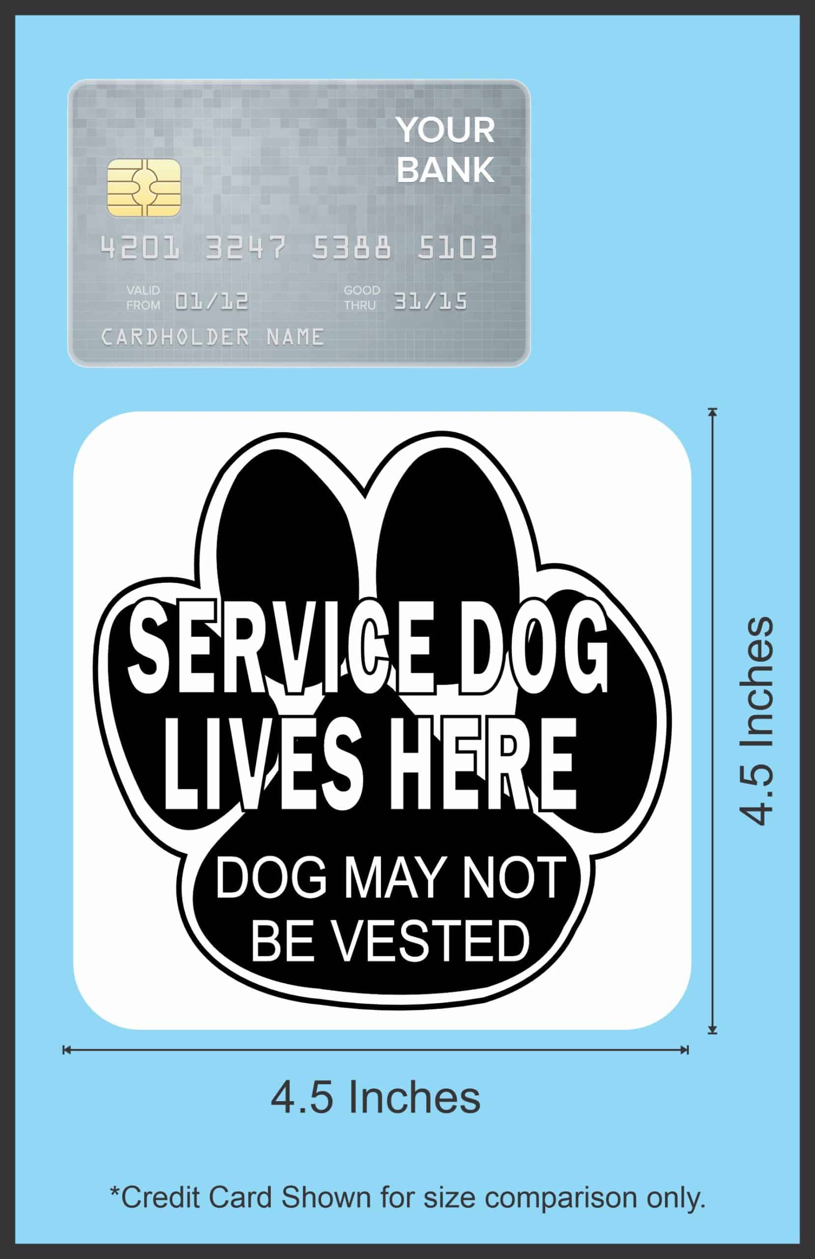 StickerTalk Service Dog Lives Here Vinyl Sticker, 4.5 inches x 4.5 inches - Image 4
