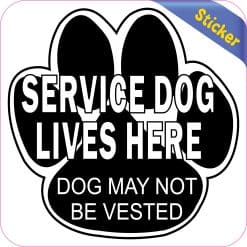 Alternative view of StickerTalk Service Dog Lives Here Vinyl Sticker, 4.5 inches x 4.5 inches