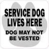 Gray Paw Service Dog Lives Here Vinyl Sticker