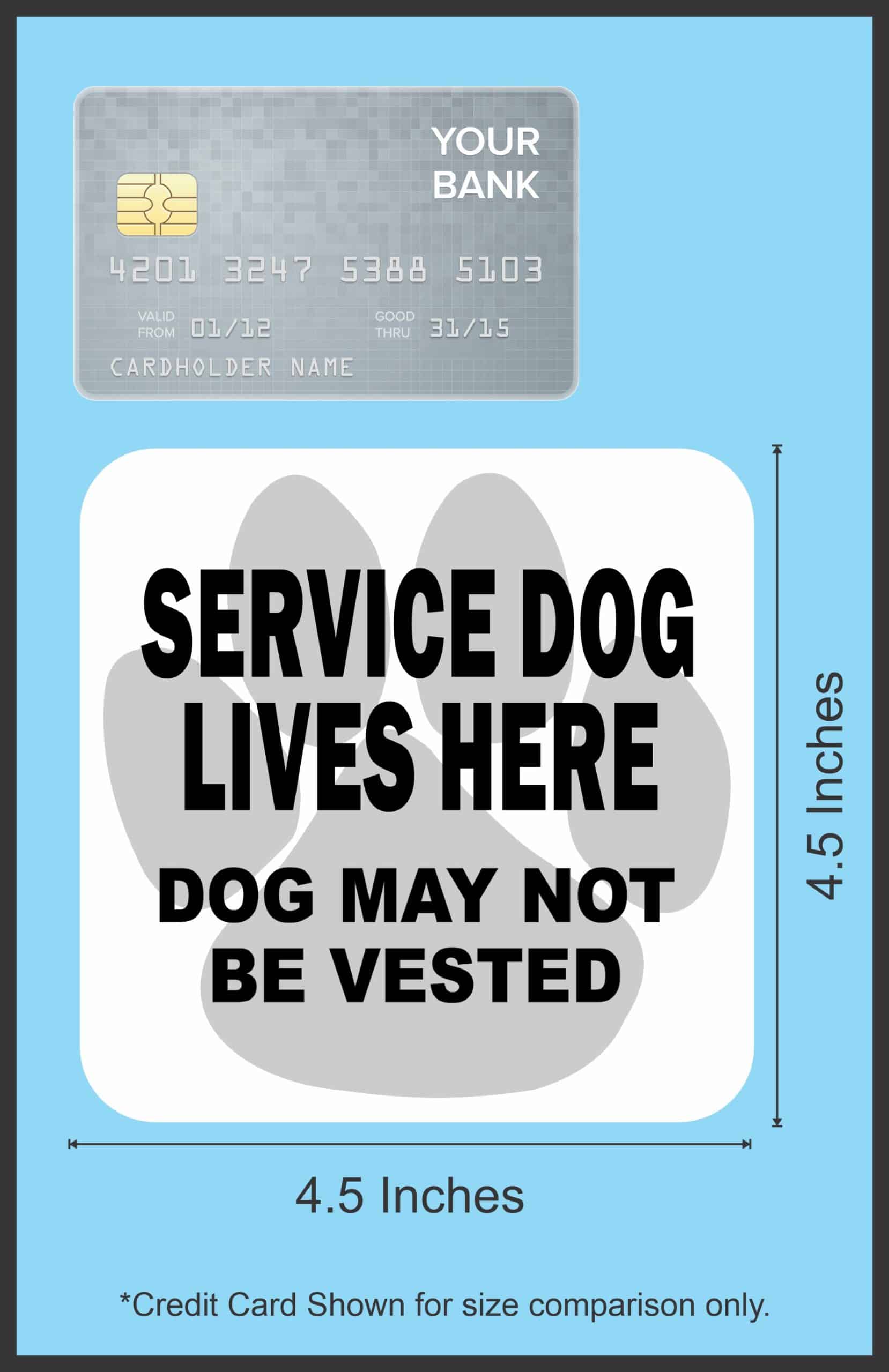 StickerTalk Gray Paw Service Dog Lives Here Magnet, 4.5 inches x 4.5 inches - Image 3