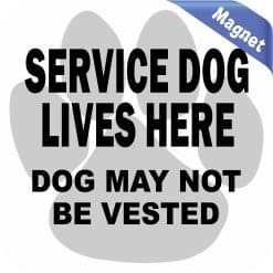 Alternative view of StickerTalk Gray Paw Service Dog Lives Here Magnet, 4.5 inches x 4.5 inches