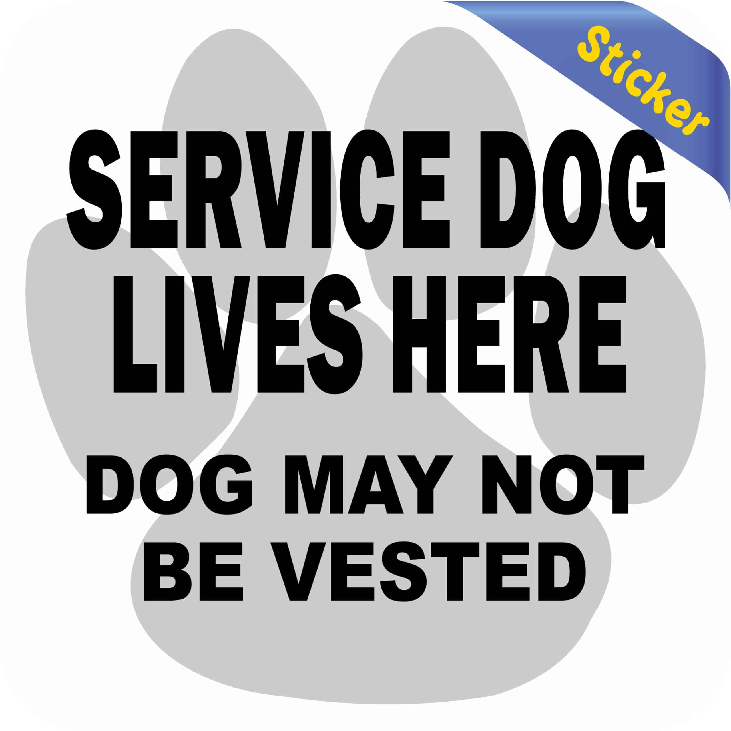 StickerTalk Gray Paw Service Dog Lives Here Vinyl Sticker, 4.5 inches x 4.5 inches - Image 2