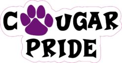 Purple Paw Cougar Pride Vinyl Sticker